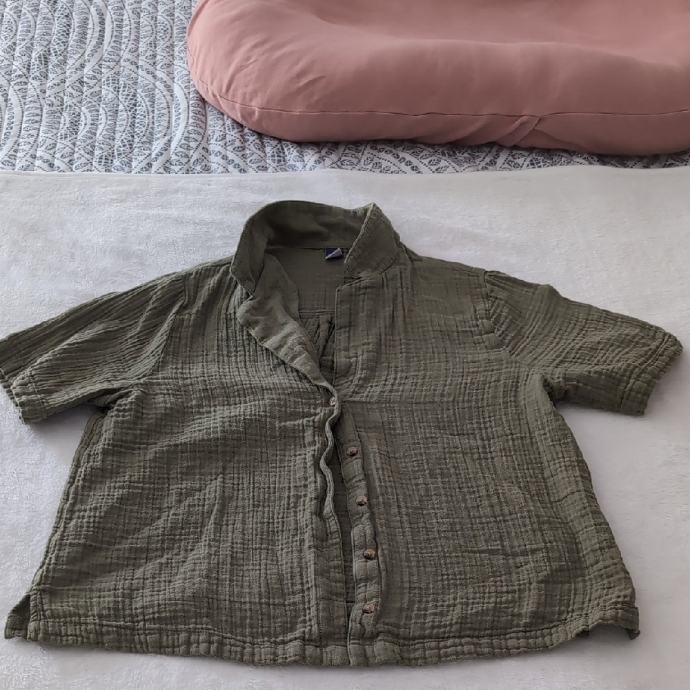 Old Navy Olive Button Down Shirt